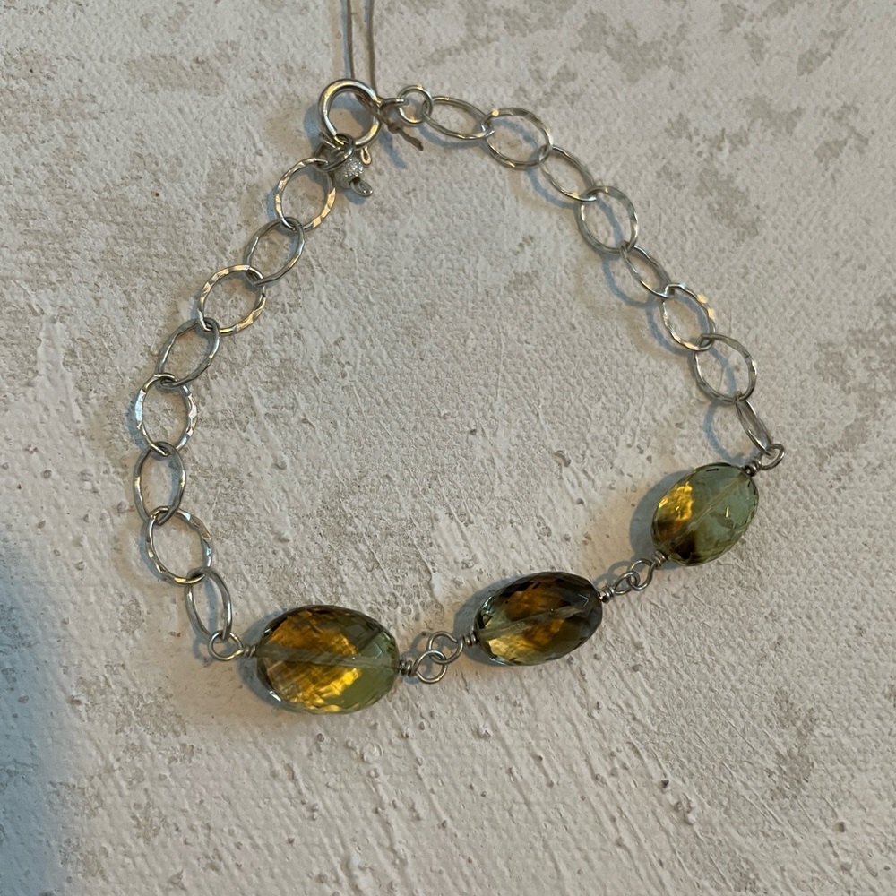 Sterling Silver and Quartz Bracelet
